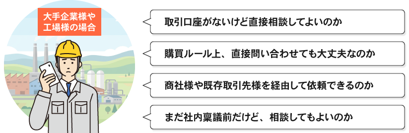 大手企業様や工場様の場合